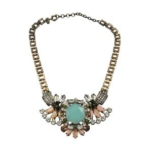 J. Crew Turquoise and Pink Crystal Collar Necklace - Women Jewelry